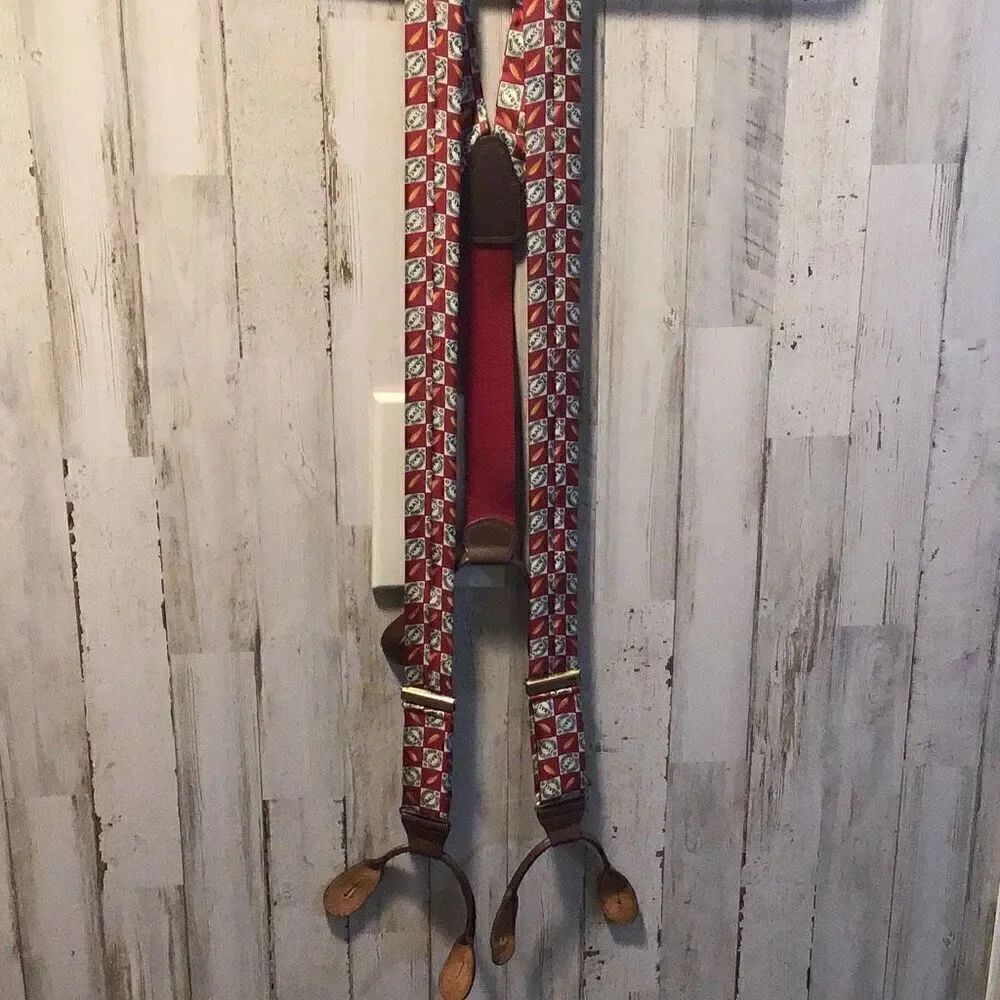 Tabasco suspender, 100% silk and leather